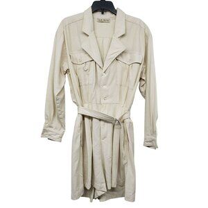 Na Nin Joey Raw Silk Nubby Fabric Cream Jumpsuit Womens XS